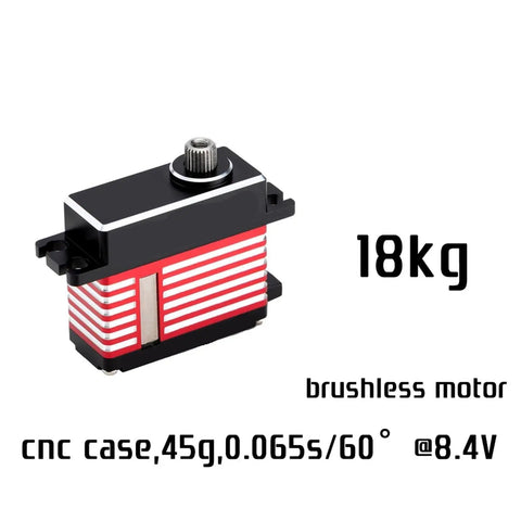 Beast Mode High Torque Brushless RC Servo Motor Delivers 18kg Cm At 8.4V And 45g Weight with CNC aluminum case.