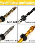 Drill Stop Bit Collar Set With Allen Wrench For Tight Precise Drilling Seven Piece Kit In Sizes From One Eighth To One Half Inch on drill bits