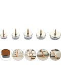 Screw-On Felt Furniture Gliders 18mm To 28mm 0.7 To 1.1 Inch Chair Leg Pads For Wooden Floors, shown with screws and felt pads attached