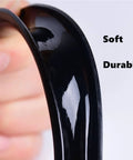 Close-up of 50 Foot One Quarter Inch Drip Irrigation Tubing For Lawn And Garden, Flexible Polyethylene, being bent to show flexibility.