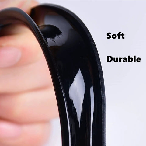 Close-up of 50 Foot One Quarter Inch Drip Irrigation Tubing For Lawn And Garden, Flexible Polyethylene, being bent to show flexibility.