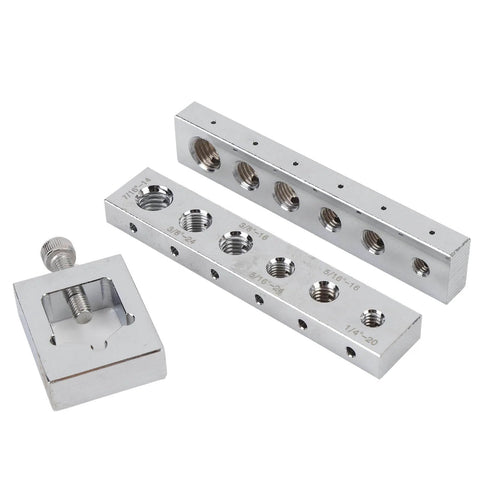 Achieve precise bolt drilling and secure safety wire installations with this carbon steel drill jig set for M6 to M12 bolts