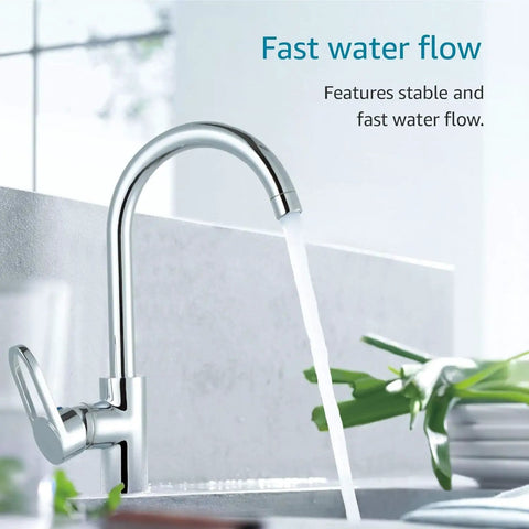 Stainless steel kitchen faucet with fast water flow, compatible with Under Sink Water Filter Replacement For GE FQK1K And FQK2J.