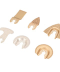 Set of six cemented carbide oscillating saw blades for cutting ceramics, tile, concrete. Compatible with most oscillating tools.