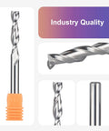 Pro Grade Five Piece Up Cut Spiral Router Bits Set With One Quarter Inch Shank And One Quarter Inch Cutting Diameter, industry quality