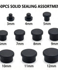 150 Piece Solid Silicone Hole Plugs Set For Powder Coating And Lab Use T Type Rubber Stoppers assorted sizes 3mm to 12mm