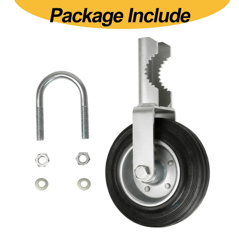 Beefy Heavy Duty Gate Helper Caster 2 Pack With Six And A Quarter Inch Wheel Supports Up To 500 Lbs For 1 To 2 Inch Metal Frame Swing Gates