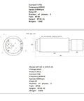 Technical illustration of Bt30 CNC Engraving Machine With Pneumatic Spindle And Constant Torque 5.5 kW, dimensions and specs labeled.