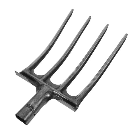 Steel Garden Fork Replacement Head Tines for Soil Turning and Manure Duty, Heavy Duty Four Tine Digging Fork Built Tough Steel
