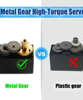 Comparison of metal and plastic gears for Six Pack MG996R Metal Gear Digital Servo Motor High Speed Torque For JR RC Helicopter Car Boat And Robot