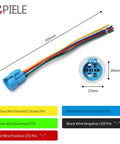 Pre-wiring socket with color-coded wires for 12V Momentary Horn Push Button Switch With 19mm Mounting Hole Three Quarters Inch SPDT 1NO 1NC