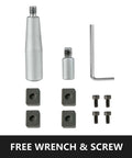 Accessories for 8 Inch Rotary Table With Horizontal And Vertical Tilt including screws, wrench, HV8 3MT shank parts.