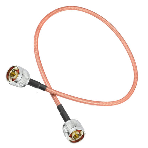 N Type Male To N Type Male Jumper Cable RG400 Low Loss Coax 1.6 Feet 4G LTE Antenna WiFi Ham Radios 50 Ohm RF Shielded Cable