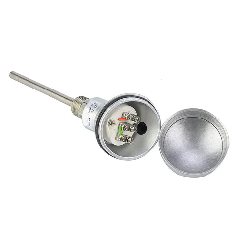 Beefed-Up PT100 Temperature Sensor Probe with Half Inch NPT Thread Head Stainless Steel Industrial Grade Range -200 to 420 Degrees Durable RTD Sensor