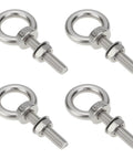 Four Pack Stainless Steel Lifting Eye Bolts and Washers M8 X 35Mm for Ifor Williams Horsebox Trailers, corrosion resistant hardware