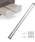 Heavy Duty 16 Inch Center Mount Drawer Slides Track With Silent Ball Bearings, Cold Rolled Steel, Zinc Plated Finish For Smooth Quiet Operation, 2 Pack center-mount slide installed in drawer with screws