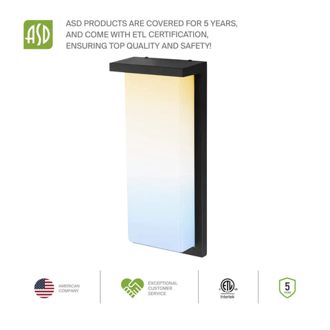 14 Inch Outdoor Wall Light Front Door Sconce With 3CCT Dimmable Ultra Bright LED Waterproof ETL Listed 20W 1900LM