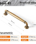 Antique Brass Cabinet Handles 5.04 Inch Center To Center Zinc Alloy Drawer Pulls with dimensions and weight shown