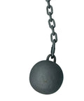 Black Cast Iron Cannonball Weight Automatic Gate Closer with 5-Foot Galvanized Chain for Outdoor Gates, Heavy-Duty Rust-Resistant