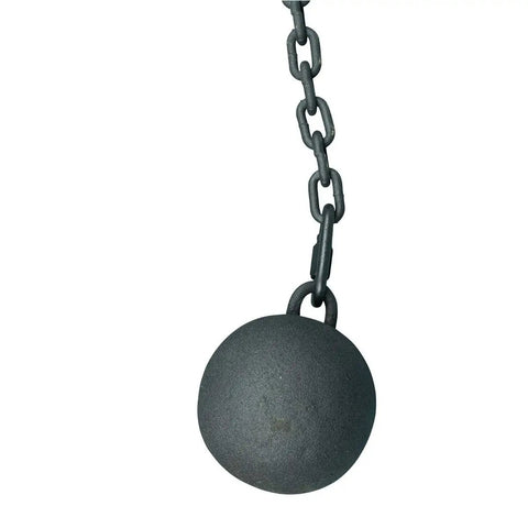 Black Cast Iron Cannonball Weight Automatic Gate Closer with 5-Foot Galvanized Chain for Outdoor Gates, Heavy-Duty Rust-Resistant