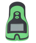 Mingzhe Stud Finder with 5 Modes LCD Display, front view, green and black design, compact size for easy handling.