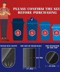 Black Trash Bags 40 45 Gallon 26 Count All Purpose Garbage Sacks Offering A Straight Up Tight Fold Over Handle For Totally Hassle Free Daily Waste Removal At Home Or Work, showing sizes and dimensions for compatibility.