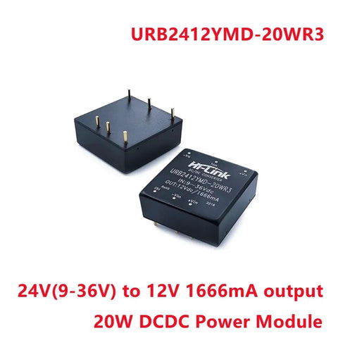 Top Tier Isolated Dc To Dc Converter 20W Power Supply Module for voltage regulation in electronics, compact black design.