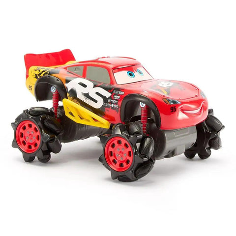 Lightning McQueen Light Up Remote Control Car With Monster Truck Wheels, 2.4GHz RC Toy For Outdoors, side view