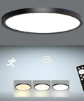 12 Inch Dope Motion Sensor Ceiling Light LED Flush Mount For Indoor Use Auto On In The Dark 3000K 4000K 6000K Black Finish