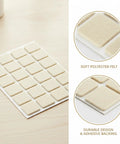 72 Pack Beige Felt Furniture Pads Self Adhesive Square Floor Protectors For Hardwood And Tile Quiet Glide Cushions Reduce Scratches And Noise