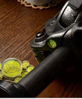 Set Of Six Hella Accurate Round Bubble Spirit Levels With Durable Waterproof Black Finish and Crisp Alignment Grooves for nailing every DJ Turntable Tripod Telescope or Bookshelf Project Today on a wooden table.