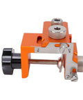 Rock Solid Double Hole Drilling Positioner With 12mm Eccentric Nut Drill Guide for precise cabinet alignment and furniture assembly.