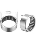 Needle Roller Bearings 1-1/4 Inch Bore 1-1/2 Inch Outer Diameter 5/8 Inch Width Chrome Steel Open End With Steel Drawn Cup Cage