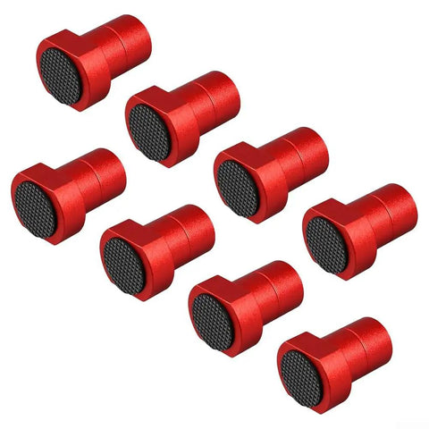 Red 8 Piece Aluminum Alloy Dog Clamps For Woodworking Table Heavy Duty Hold Downs Set Delivers Strong Grip And Easy Fixturing