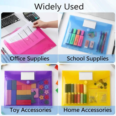 Six Pack Plastic Binder Pockets Folders With Transparent Pockets And Label Window A4 Size Each Holds Up To 150 Sheets