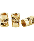 20 Pack M6 Heat Threaded Inserts With Flange, Knurled Brass Copper Nuts For 3D Printing, shown with flange and knurling details