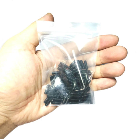 110 Piece M4 X 12mm Stainless Steel Set Screws Hex Socket Grub Screws With M2 Allen Wrench in clear plastic bag