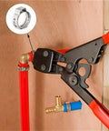 Heavy Duty Stainless Steel 304 Single Ear Hose Clamps Cinch Rings Fit 5.3 to 17.5mm Includes 7.0 and 8.7mm Sizes, 10 Pack for Plumbing Water Heaters HVAC and Electrical Piping installed on red pipe