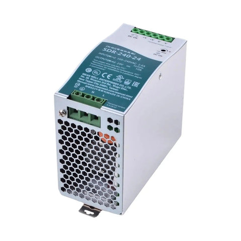 Heavy Duty Rock Solid 240 Watt 24 Volt 10 Amp Din Rail Industrial Power Supply For PLC Machinery with fanless design.