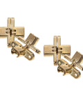 Hidden Cross Hinge Set Four Pcs Alloy Invisible Cabinet Door Hinges 1.64 by 1.3 Inches Silent Concealed Mount