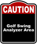 Golf Swing Area Caution Sign Red Black Aluminum Composite 8.5 x 10 Inches Built Tough Weatherproof Indoor Outdoor Marker