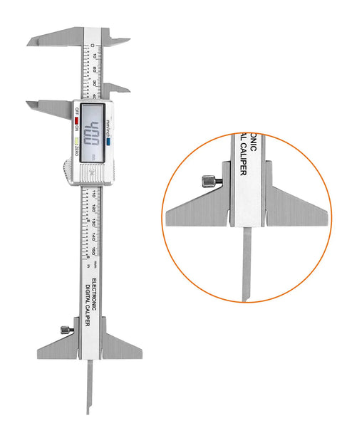 Caliper Depth Base T Bar Attachment for Dial Digital and Vernier Calipers, Carbon Steel Hardened, Screw Knob Mount visible