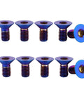 Beefy Titanium Torx Bolts M5x10mm Countersunk Flat Head Fully Threaded Burnt Blue Finish Pack Of 10 Grade 5 Ti 6Al 4V Alloy