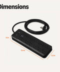 Slick Black Heavy Duty 12 Outlet Surge Protector Power Strip With 8 Foot Extension Cord And 4000 Joules Burst Guard dimensions 13.4x6.3x1.6 in.
