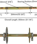 Beefed Up Rear Live Axle Kit With 5 Inch Wheel Assembly, 428 Sprocket Hub And Brake Caliper, 11x7.10-5 Tires diagram and specs.