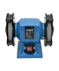 Badass 5 Inch Desktop Bench Grinder With Dual 36 And 60 Grit Wheels And Built In Work Light designed for sharpening blades and polishing hardware.