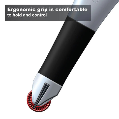Scale Master Pro XE Digital Plan Measure ergonomic grip with hi visibility red wheel visible.