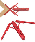 Slick Foldable Miter Saw Angle Duplicator And 180 Degree Protractor Heavy Duty Aluminum Alloy Woodworking Gauge on wood for precise angle measuring.