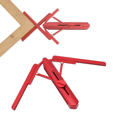 Slick Foldable Miter Saw Angle Duplicator And 180 Degree Protractor Heavy Duty Aluminum Alloy Woodworking Gauge on wood for precise angle measuring.