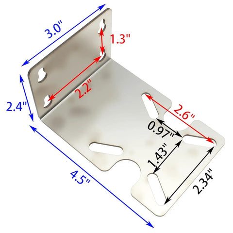 Stainless Steel Water Filter Housing Bracket for RO Systems, Heavy Duty Mounting Bracket for 10 Inch and 20 Inch Housings with dimensions